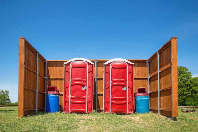 Short-term porta potty units staged for delivery in Fairfield, California
